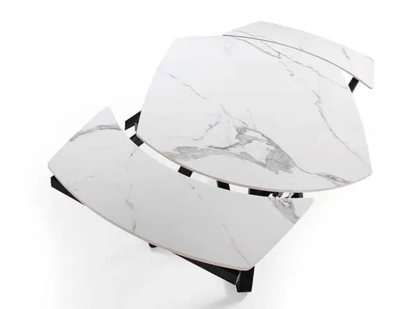 Mesa de comedor moderna mármol y metal Macael