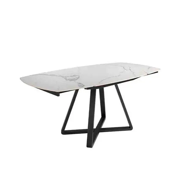 Mesa de comedor moderna mármol y metal Macael