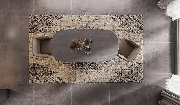 Mesa de comedor oval microcemento Elinga