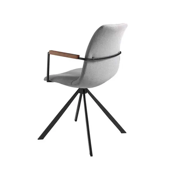 Silla giratoria tapizada metal y nogal Ferraris