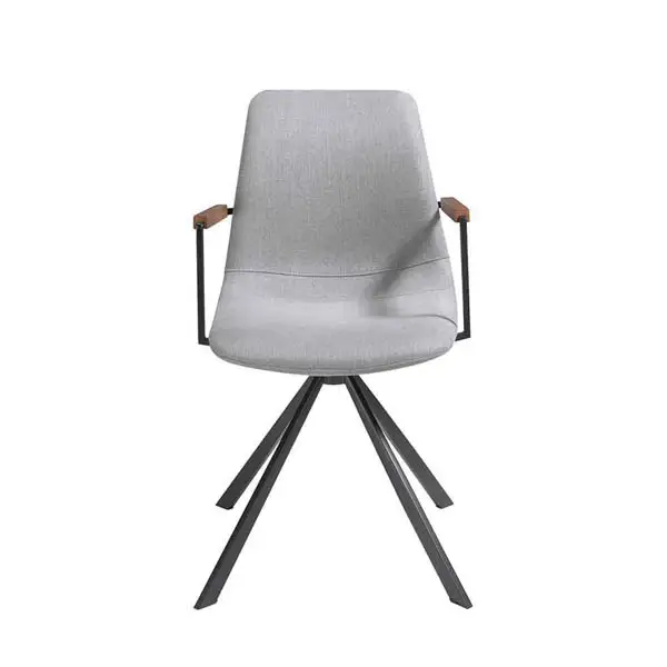 Silla giratoria tapizada metal y nogal Ferraris