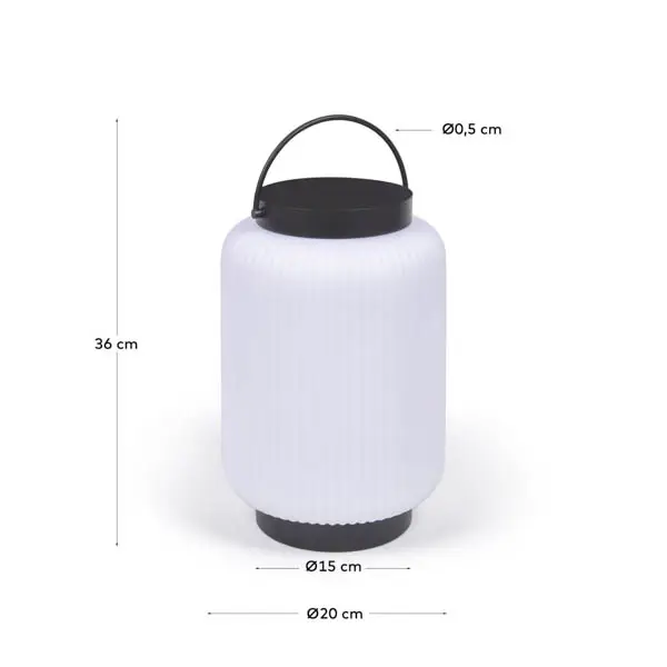 Lámpara de mesa verina exterior portátil negra
