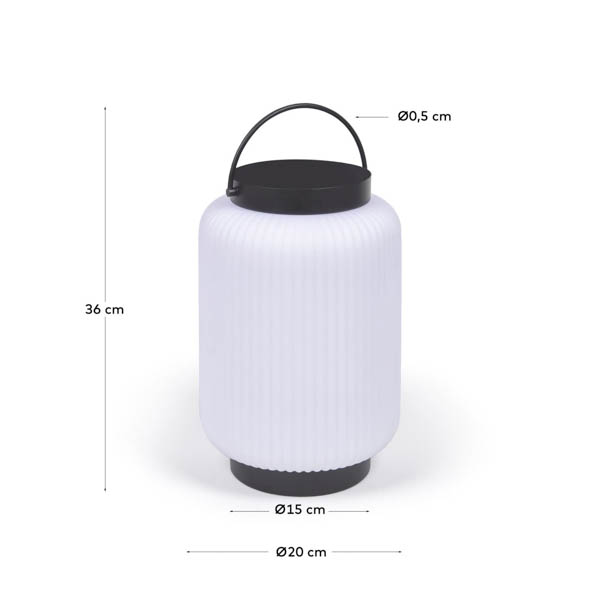 Lámpara de mesa verina exterior portátil negra