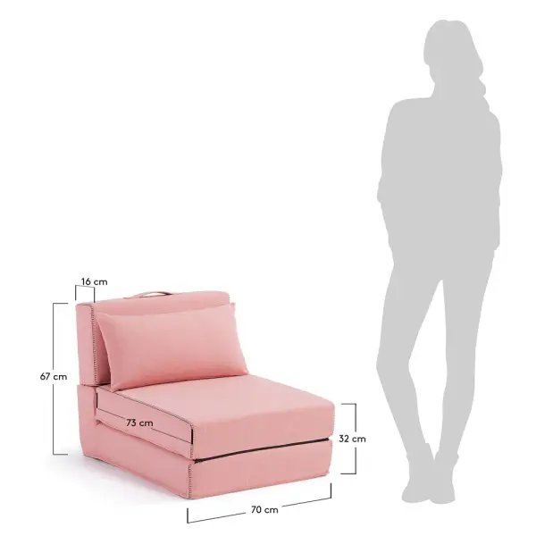 Puf Cama Rosa Arty