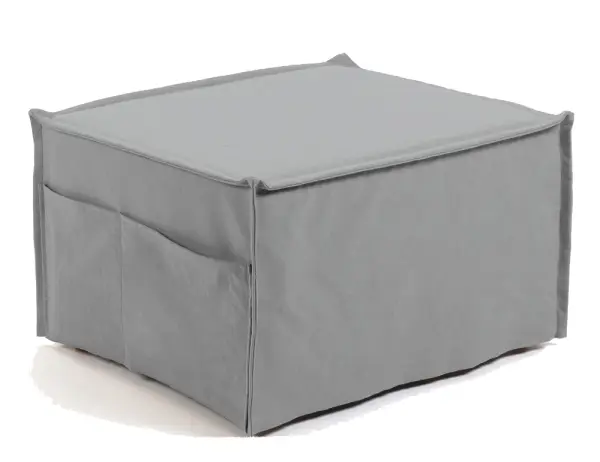 Puf Cama tapizado poliéster Lizzie Gris