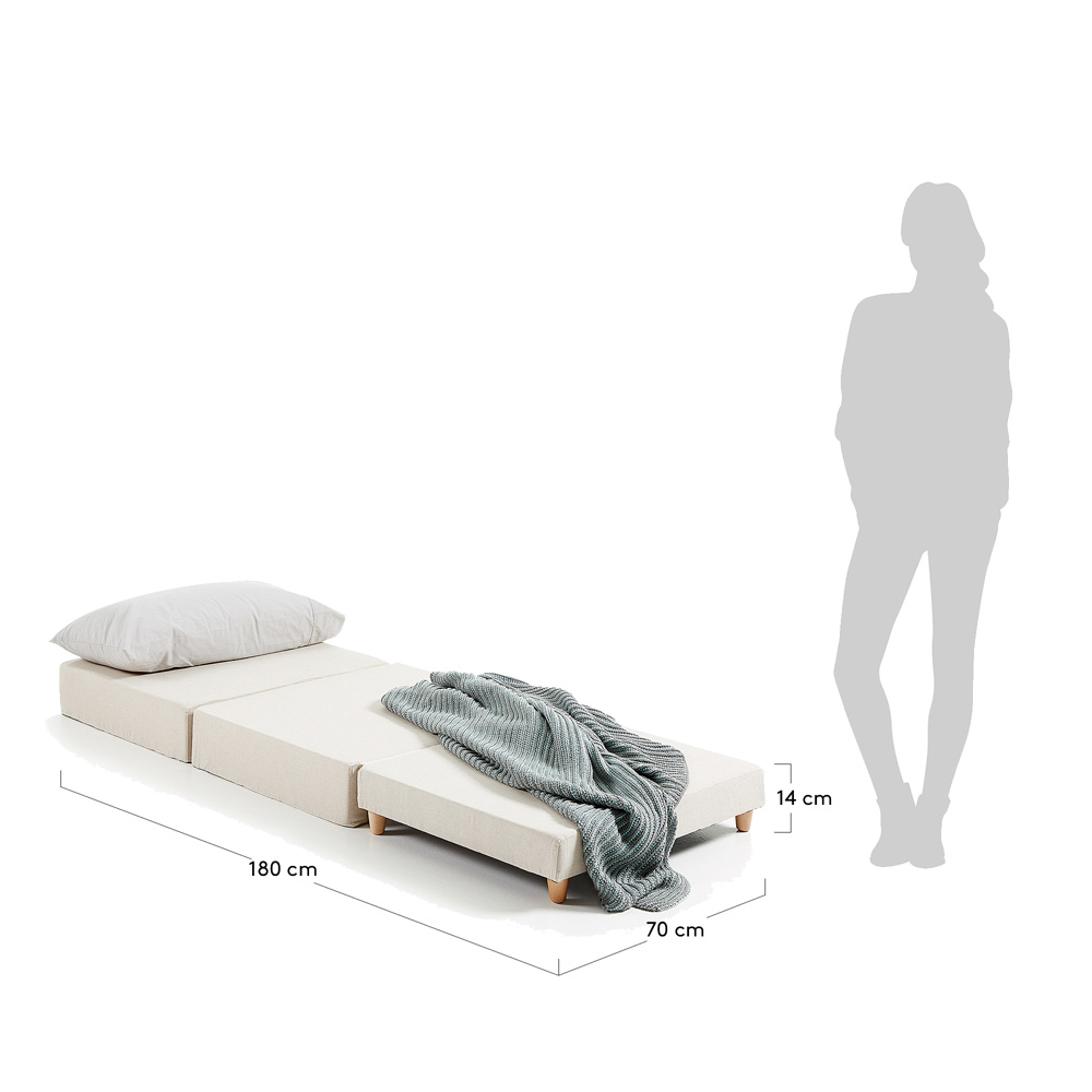Puf Cama tapizado poliéster Lizzie Gris
