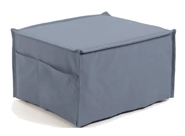 Puf Cama tapizado poliéster Lizzie Azul