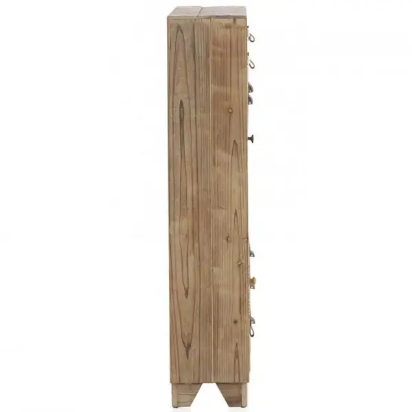 Zapatero 3 puertas en madera natural con rejilla metalica