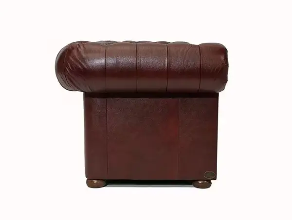 Sofá 3 plazas cuero rojo Chesterfield