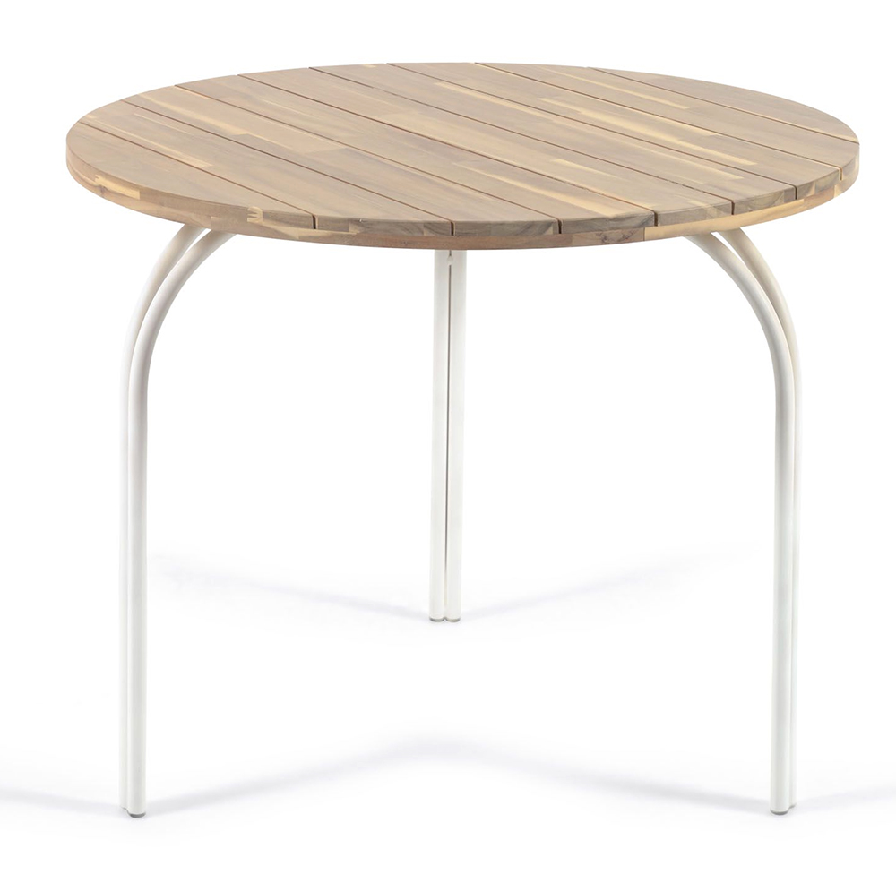 Mesa de comedor redonda jardín madera maciza Cailin