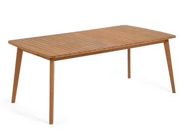 Mesa de comedor extensible de exterior madera maciza Hanzel