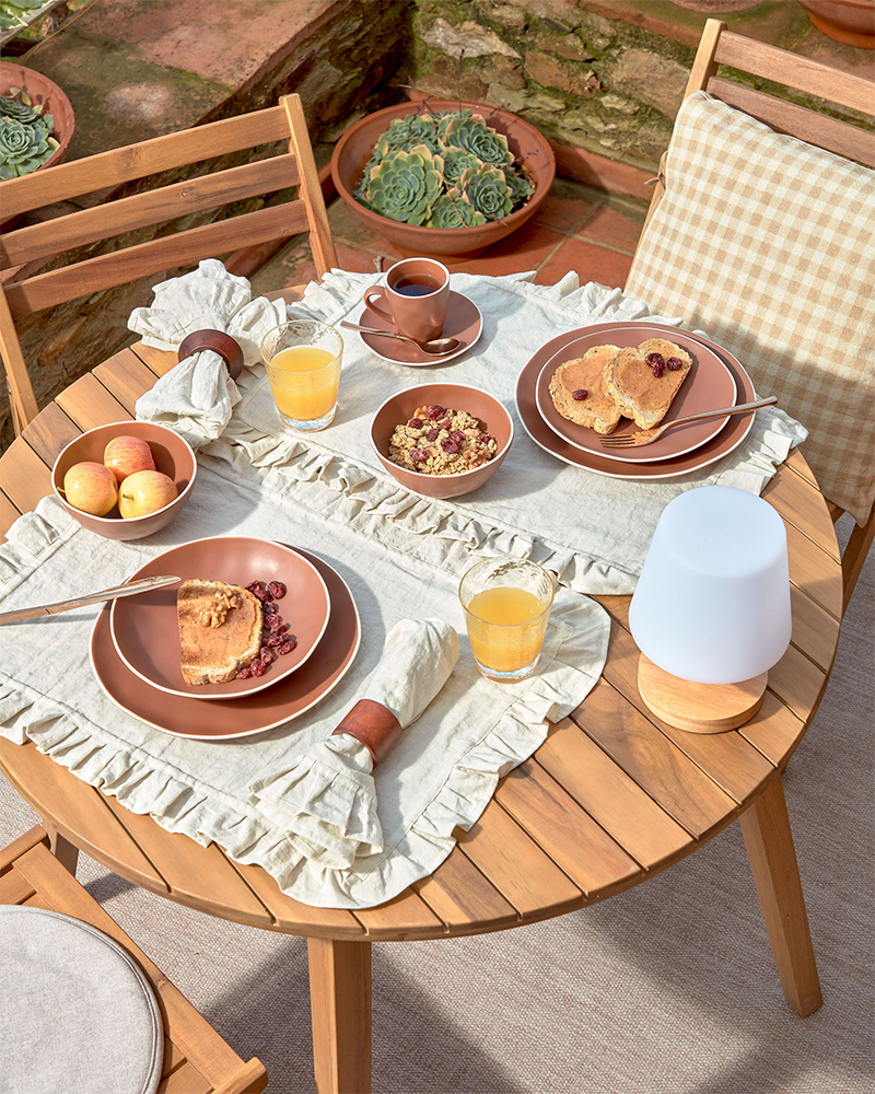Mesa de comedor rendonda madera maciza Vilma 90 cms.