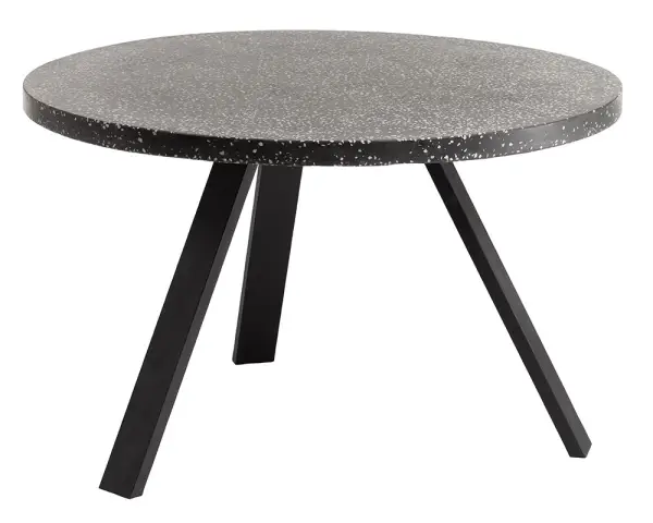 Mesa comedor Shanelle redonda terrazo negro