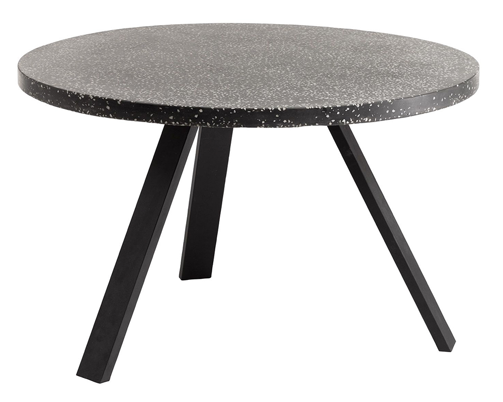 Mesa comedor Shanelle redonda terrazo negro
