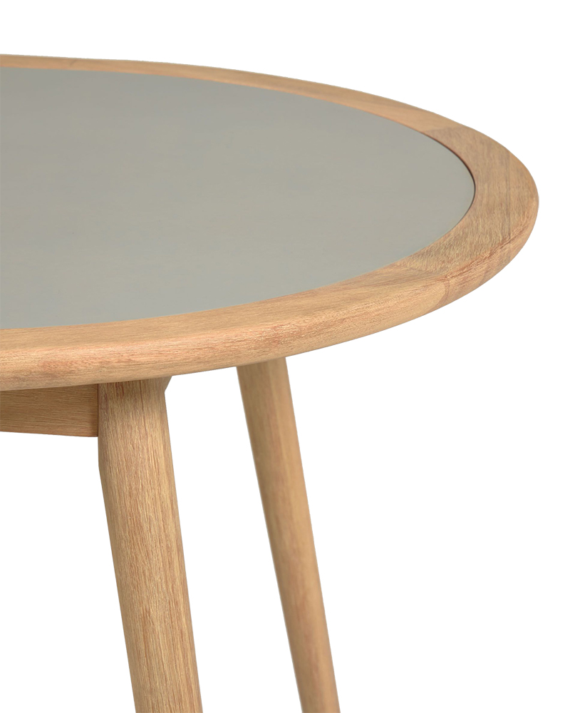Mesa de comedor redonda madera y cemento Nina