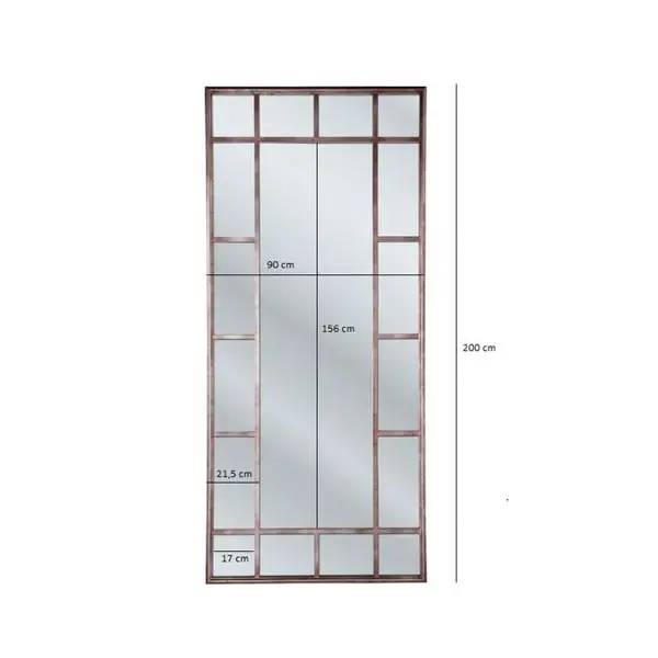 Espejo metal envejecido ventana 200x90