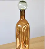 Botella vidrio ambar y verde