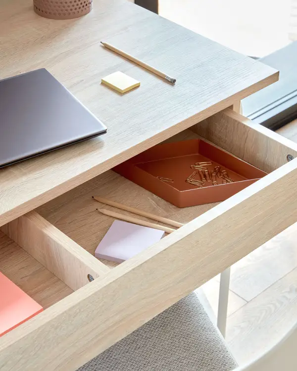 Mesa de escritorio  acero blanco Yamina