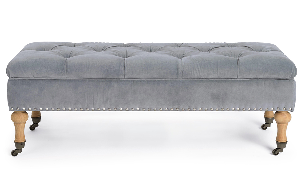 Banco vintage con almacenaje gris Arlette