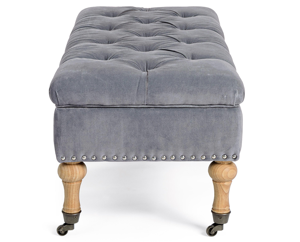 Banco vintage con almacenaje gris Arlette