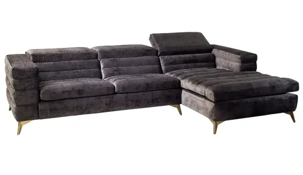 Sofá con chaise longue industrial Lander
