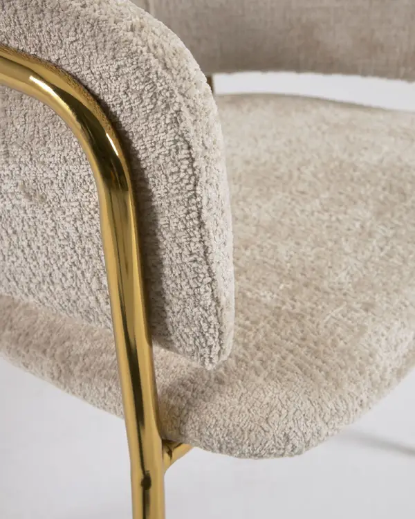 Sillón chenilla beige Runie
