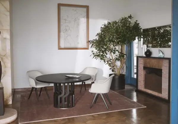 Mesa de comedor redonda extensible Intreccio Potocco