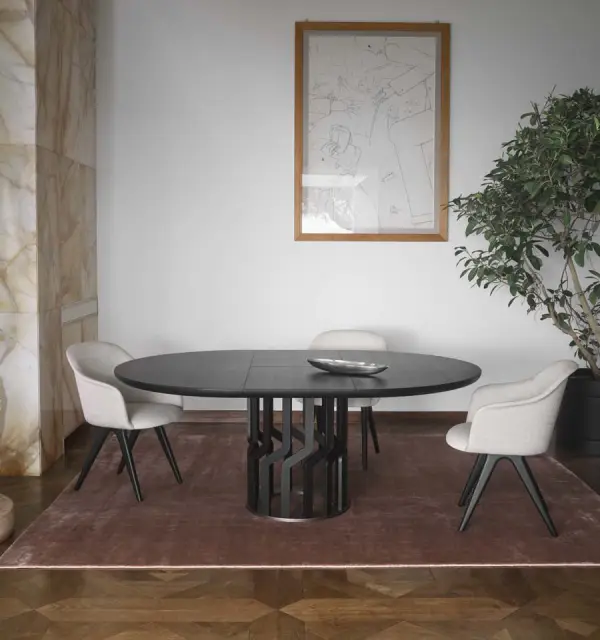 Mesa de comedor redonda extensible Intreccio Potocco