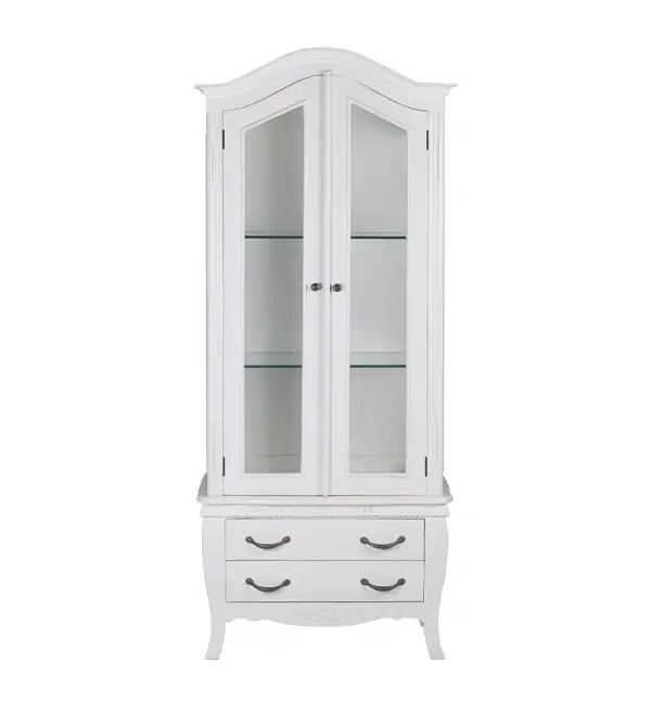 Vitrina de madera y cristal blanca