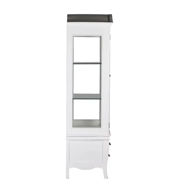 Vitrina de madera y cristal blanca