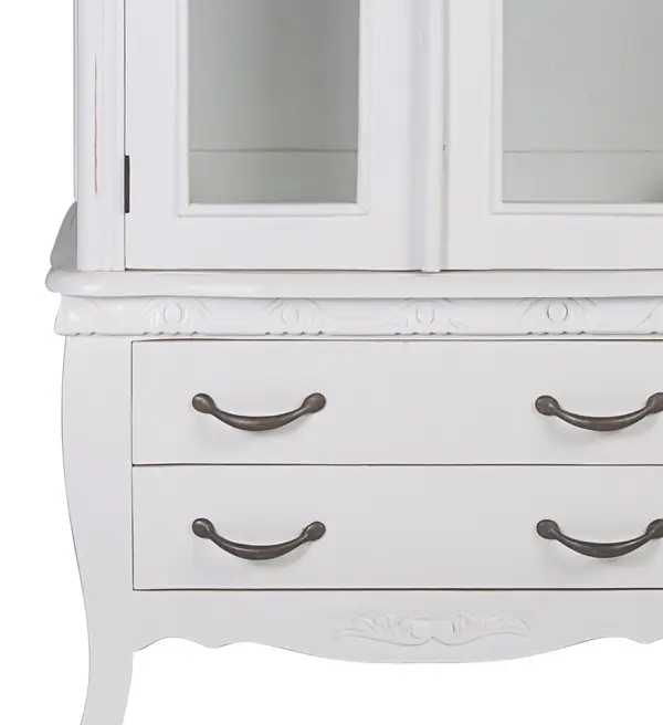Vitrina de madera y cristal blanca