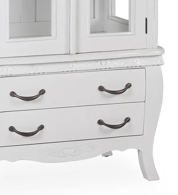 Vitrina de madera y cristal blanca