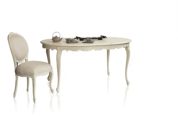 Mesa de Comedor vintage Guzet La rochelle redonda Extensible 120/160 cms.