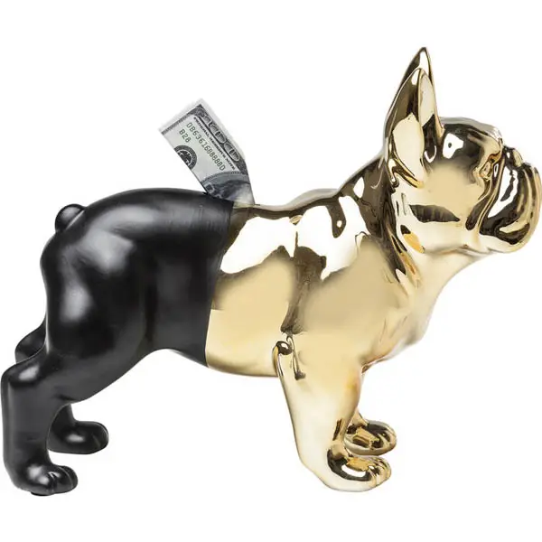 HUCHA BULLDOG ORO-NEGRO