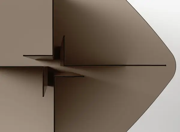 Mesa de comedor cristal esquinas redondeadas Thrim Tonelli