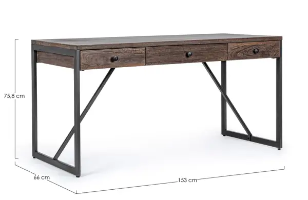 Mesa de escritorio 3 cajones industrial Licate