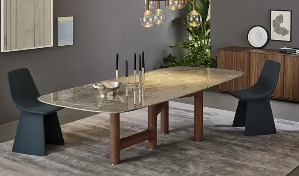 Mesa de comedor esquinas redondeadas Pivot Bonaldo