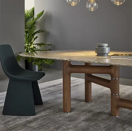 Mesa de comedor esquinas redondeadas Pivot Bonaldo