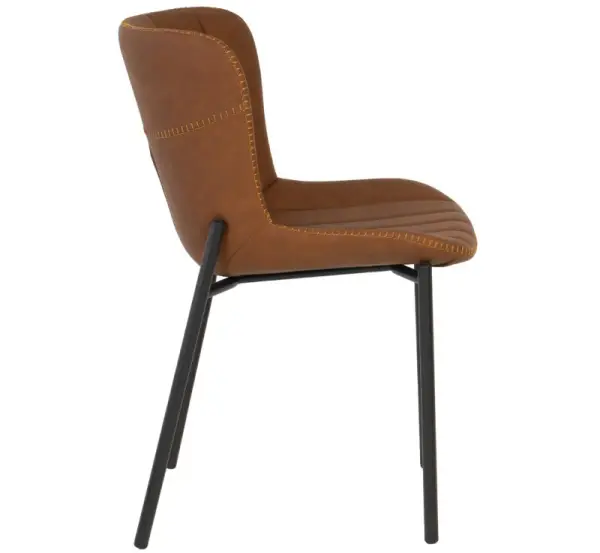 Silla industrial piel marrón Mayka