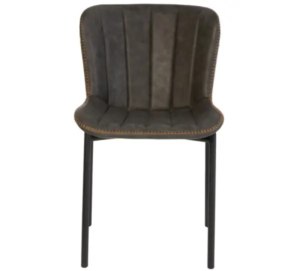 Silla industrial piel gris Mayka