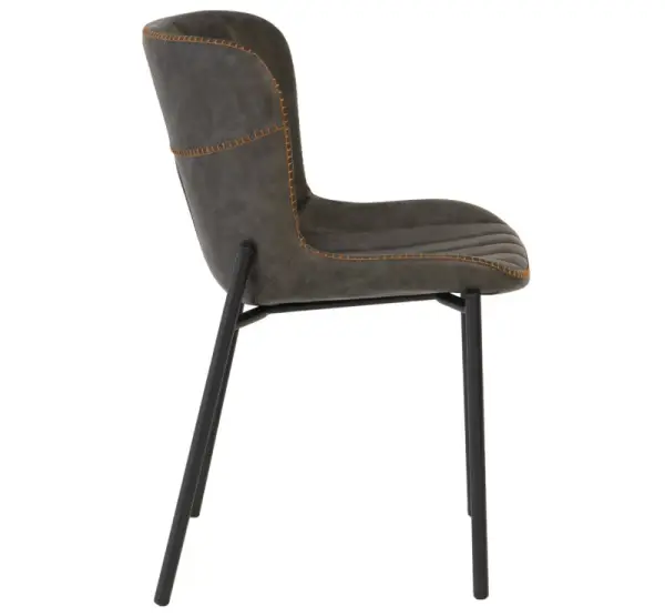 Silla industrial piel gris Mayka