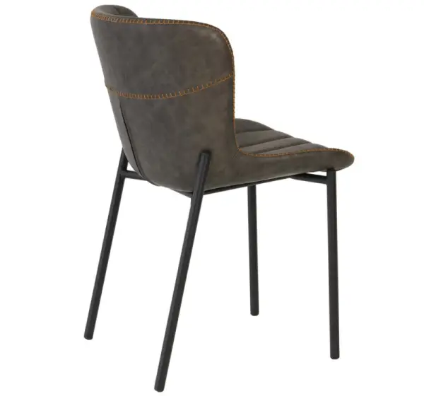 Silla industrial piel gris Mayka