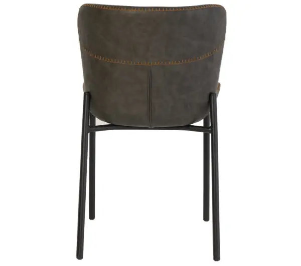 Silla industrial piel gris Mayka