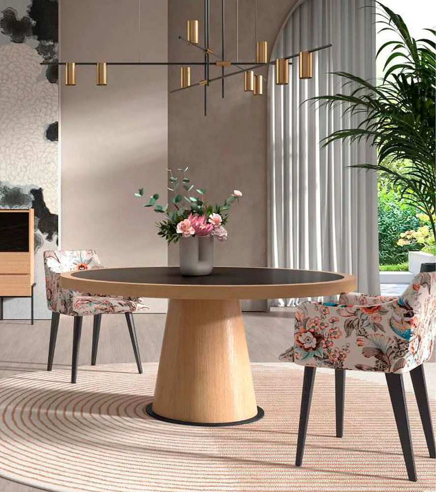 Mesa de comedor redonda efecto porcelánico Lorien Mesa de comedor redonda efecto porcelánico Lorien