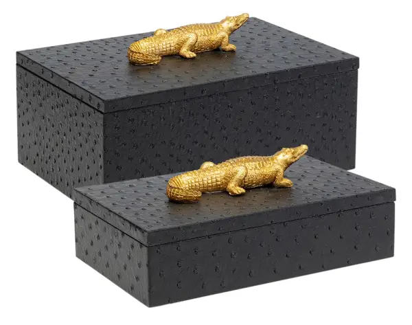 Set 2 cajas negras cocodrilo