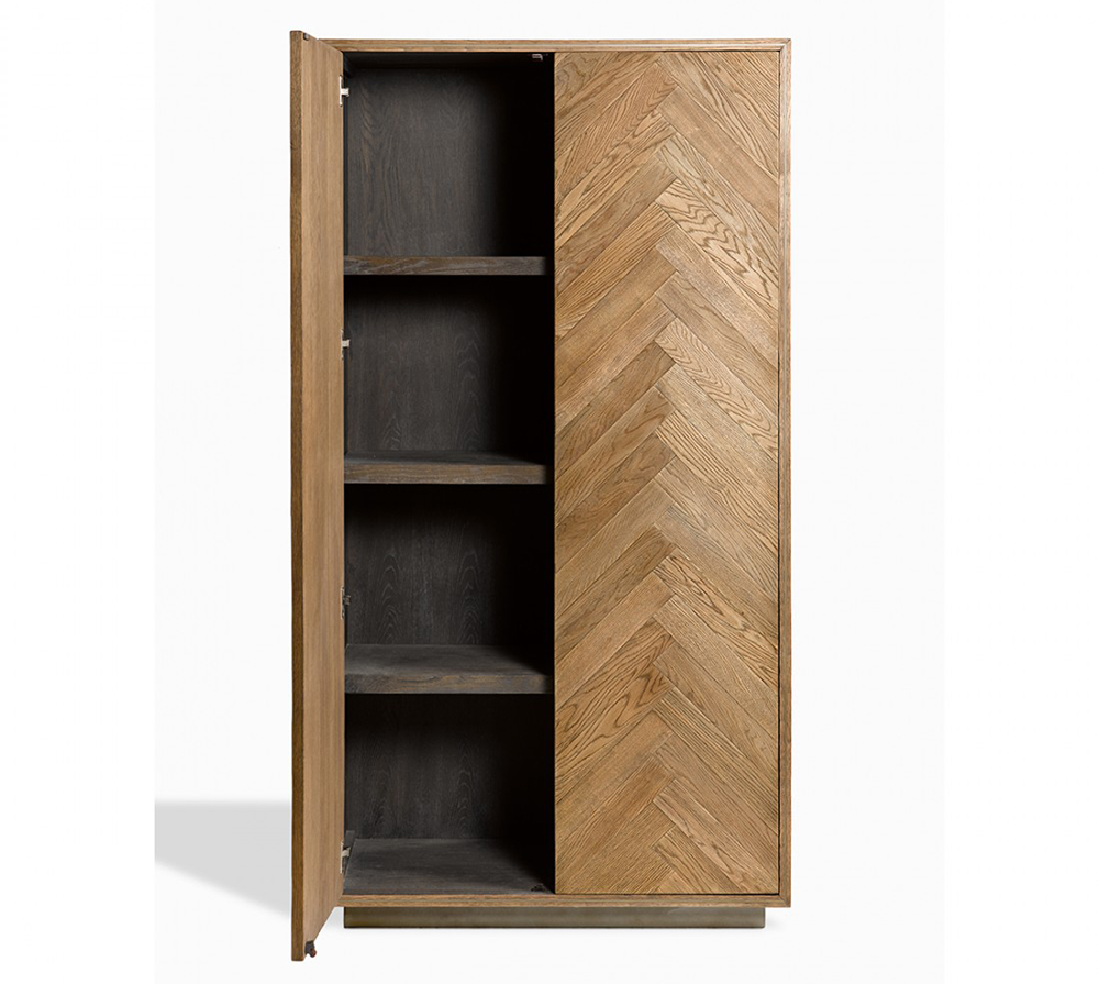 Armario de roble natural con puertas en espiga