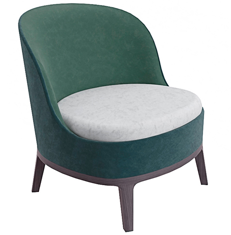 Butaca terciopelo verde antimanchas Owen