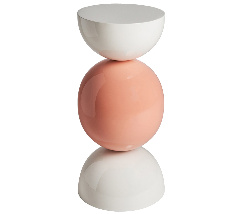 Mesa auxiliar blanco y rosa Linre