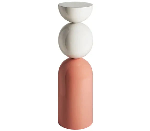 Mesa auxiliar grande blanco y rosa Linre