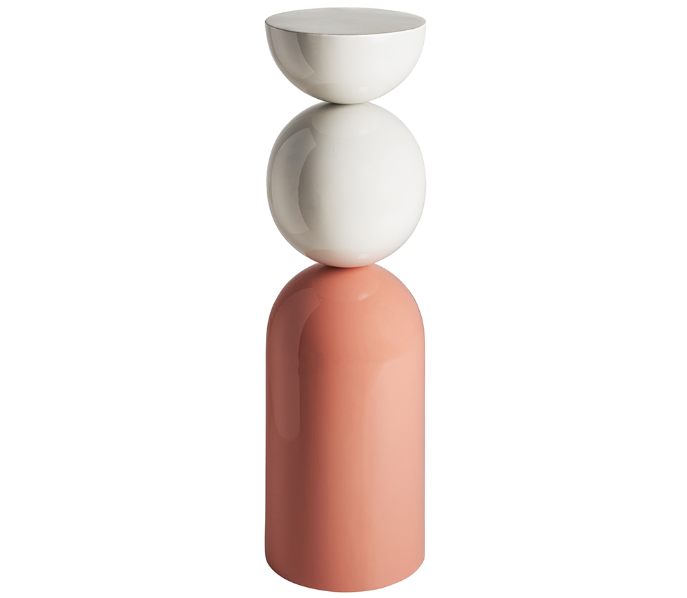 Mesa auxiliar grande blanco y rosa Linre